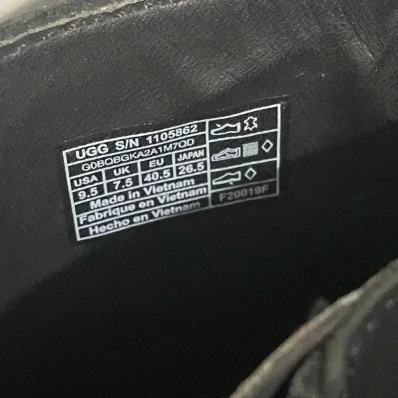 UGG Biker Moto Ankle Boots Black Leather Bikercore Combat Festival - Picture 15 of 17